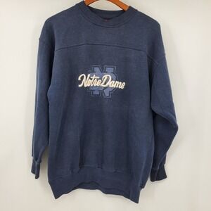 Vintage Crable Sportswear Notre Dame Fighting Irish Blue Crewneck Sweatshirt L